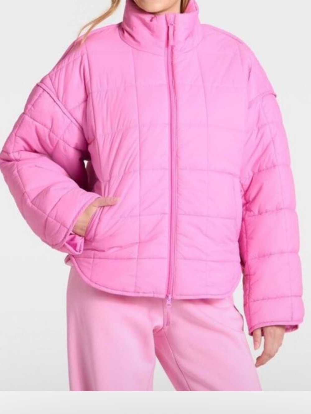JoyLab Pink Quilted Puffer Jacket - Women